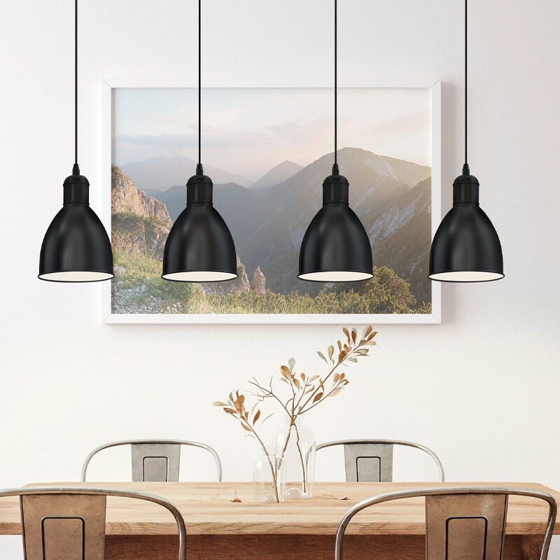 Zwarte industriële hanglamp metaal, Lavinio Zwarte industriële hanglamp metaal, Lavinio