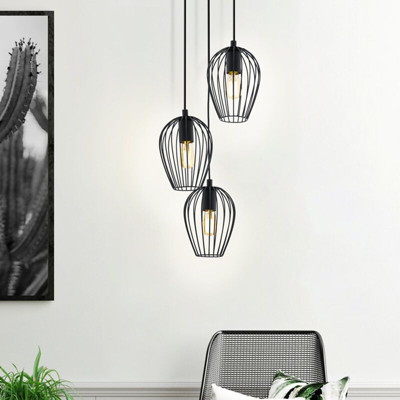 Zwarte industriële hanglamp metaal, Kitana