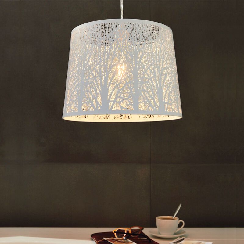 Witte landelijke hanglamp staal, Nika Witte landelijke hanglamp staal, Nika