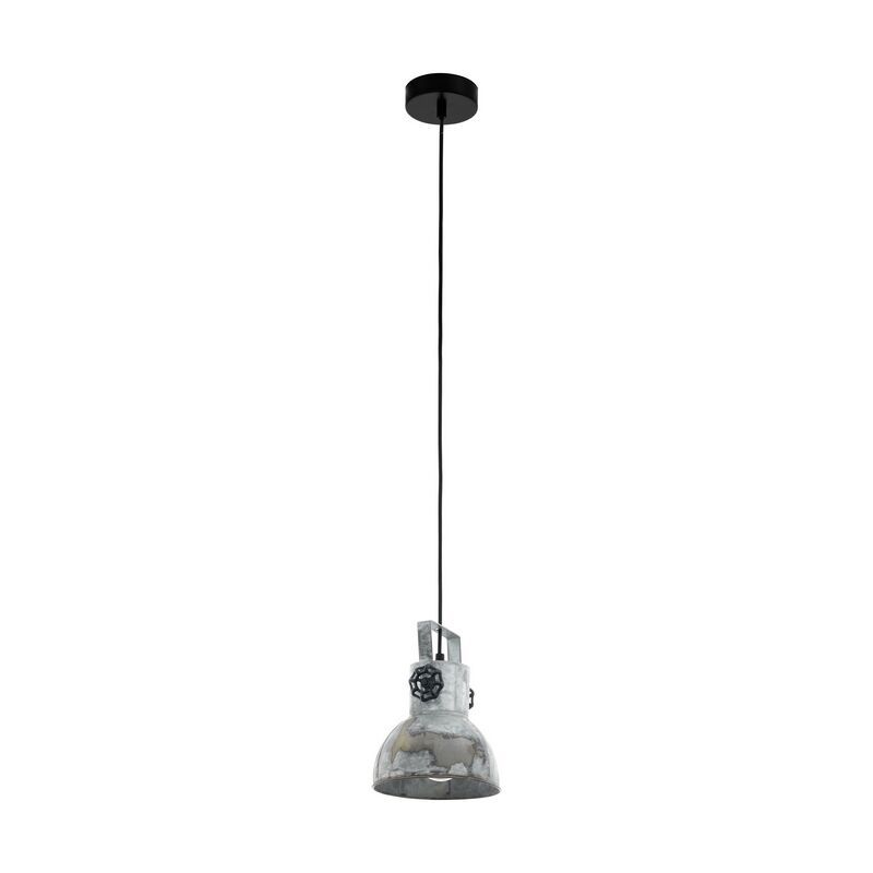Grijze industriële hanglamp staal, Angelina