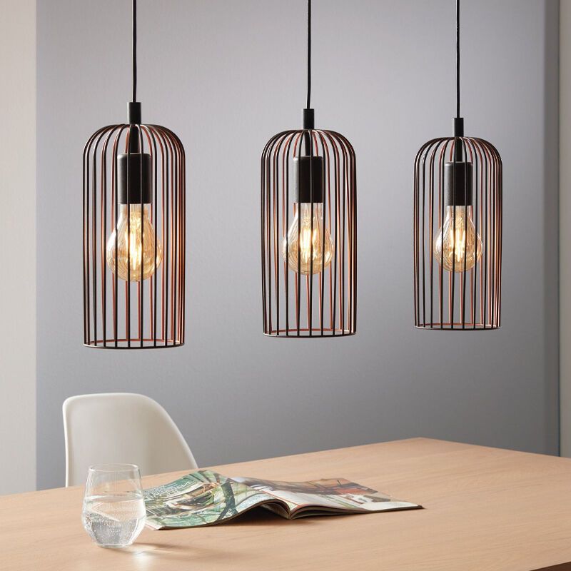 Zwarte industriële hanglamp staal, Silje