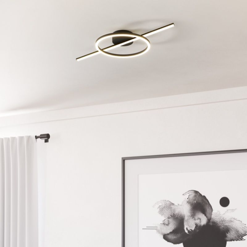 Zwarte moderne plafondlamp kunststof, Xam, 19,5W, white switch LED Zwarte moderne plafondlamp kunststof, Xam, 19,5W, white switch LED