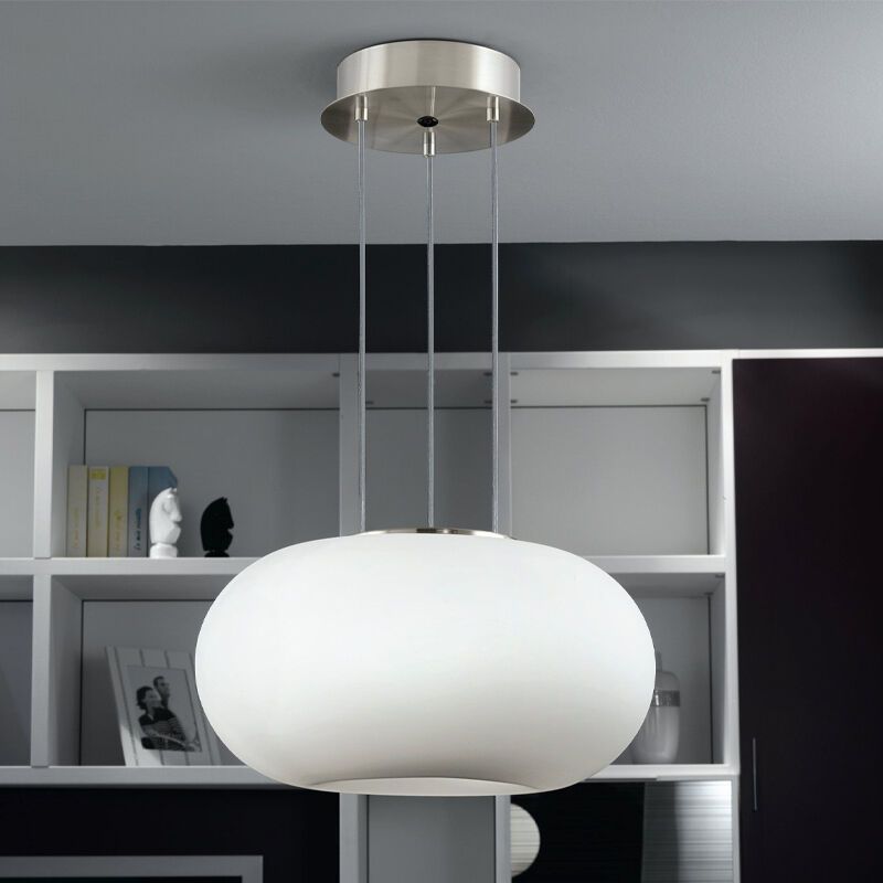 Nikkelen design hanglamp glas, Skyler