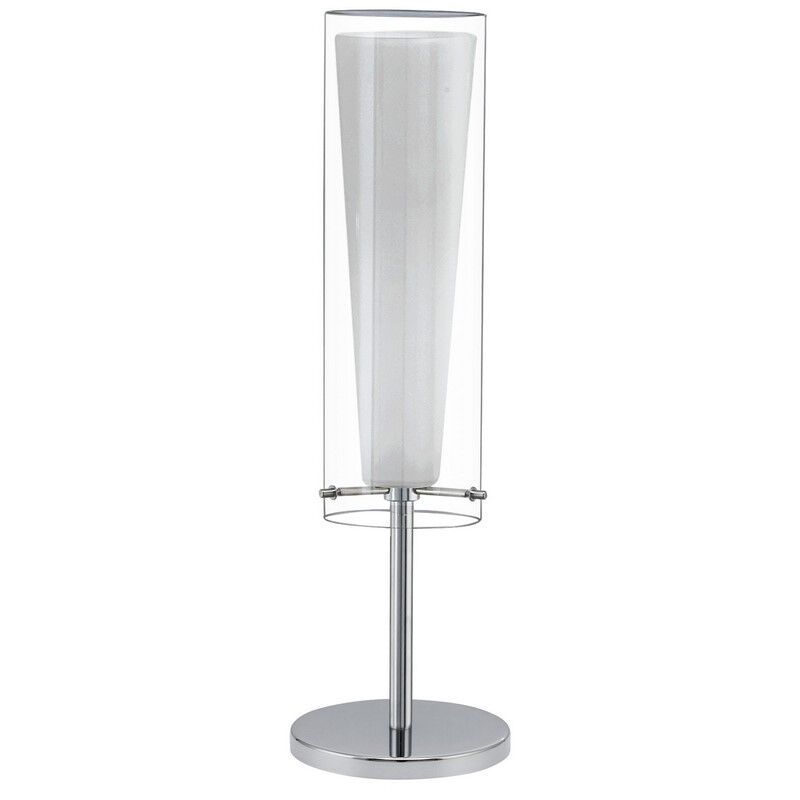 Chromen design tafellamp glas, Barceno, met schakelaar