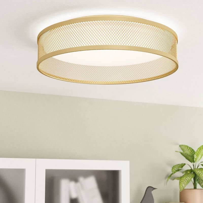Messing plafonnière staal, Jolene, 20W, 3000K LED