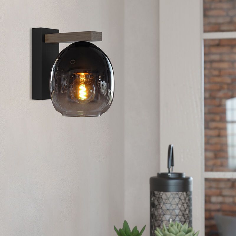 Bruine moderne wandlamp hout, Frida