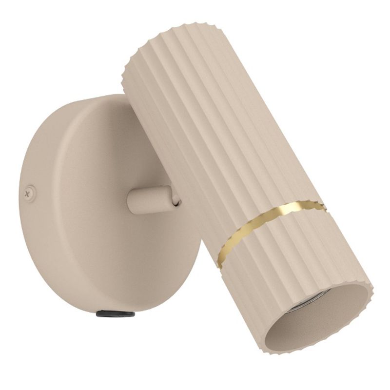Beige moderne wandlamp staal, Vahid, met schakelaar