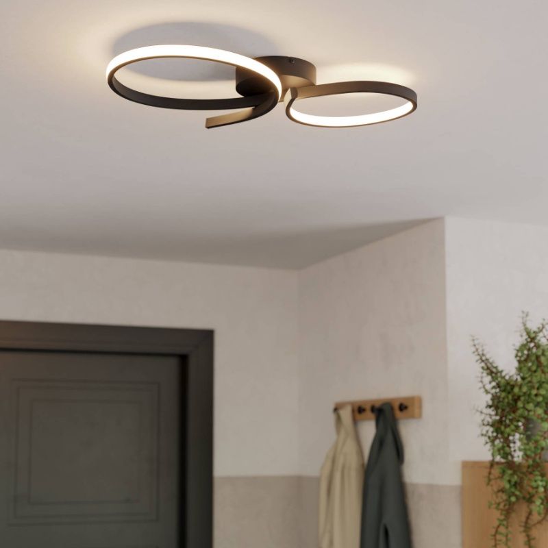Zwarte moderne plafondlamp aluminium, Thekla, 21W, 3000K LED