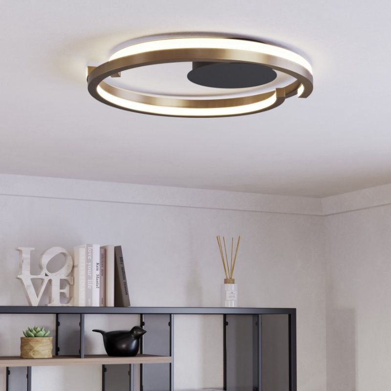 Koperen moderne plafonnière kunststof, Madhvi, 20W, warm tot koud wit verstelbare LED, met afstandsbediening Koperen moderne plafonnière kunststof, Madhvi, 20W, warm tot koud wit verstelbare LED, met afstandsbediening