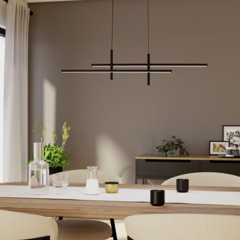Zwarte moderne hanglamp kunststof, Thera, 20W, 3000K LED