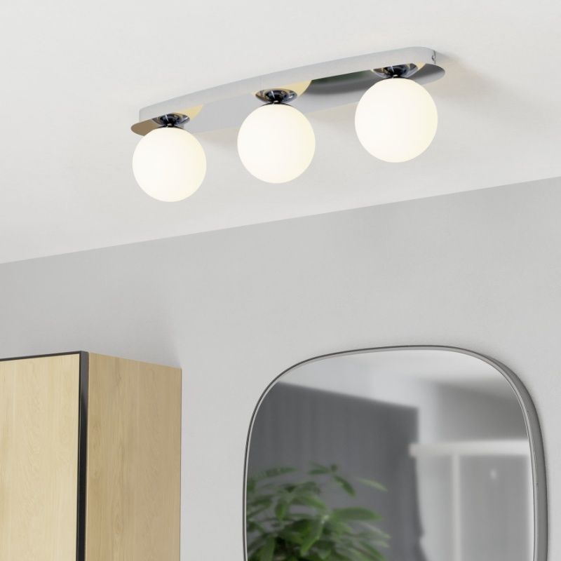 Chromen moderne plafondlamp staal, Cornee, 4,2W, 2700K LED, IP44
