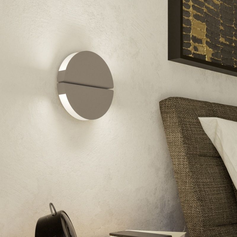 Bruine moderne wandlamp rvs, Patricius, 4,5W, white switch LED, IP44 Bruine moderne wandlamp rvs, Patricius, 4,5W, white switch LED, IP44