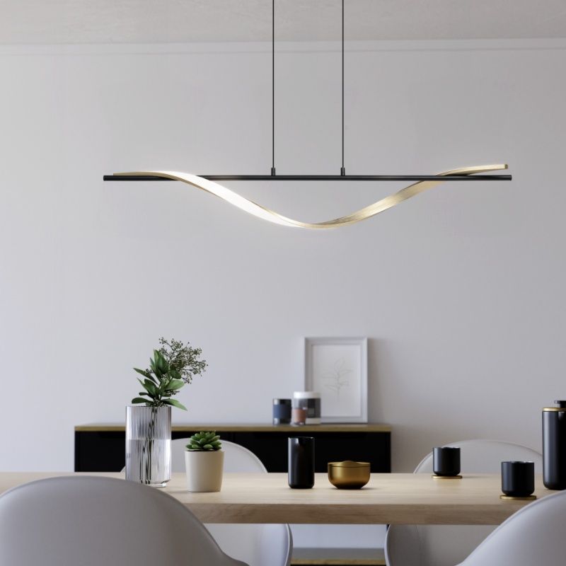 Messing design hanglamp kunststof, Cunera, 20W, warm tot koud wit verstelbare LED, 3-staps dimbaar
