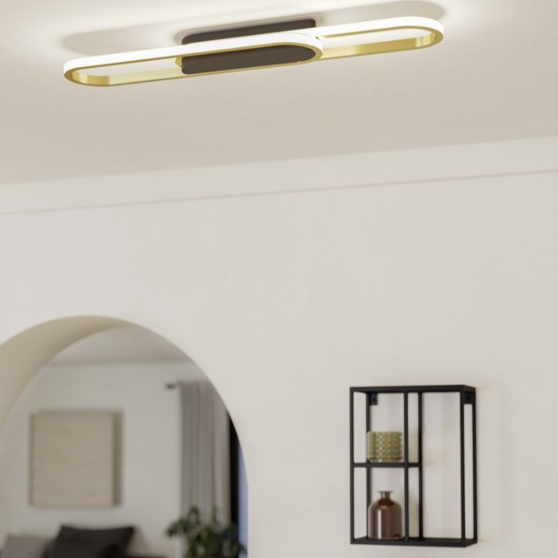 Gouden design plafondlamp aluminium, Crijn, 20W, white switch LED