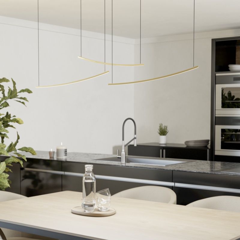 Messing moderne hanglamp kunststof, Vilko, 22W, white switch LED Messing moderne hanglamp kunststof, Vilko, 22W, white switch LED