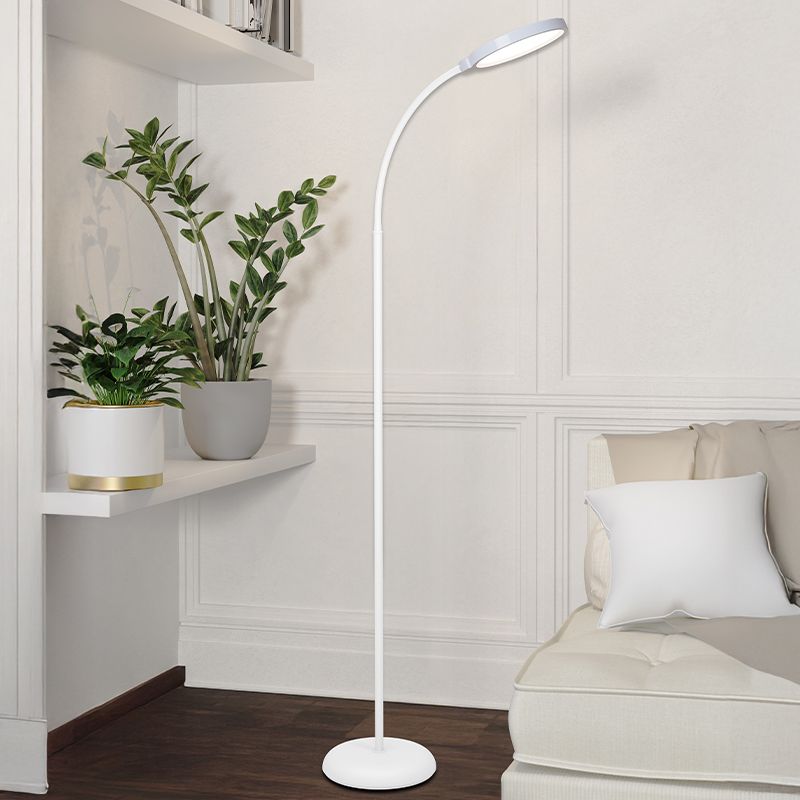 Witte moderne vloerlamp kunststof, Querine, 5,5W, white switch LED, 3-staps dimbaar