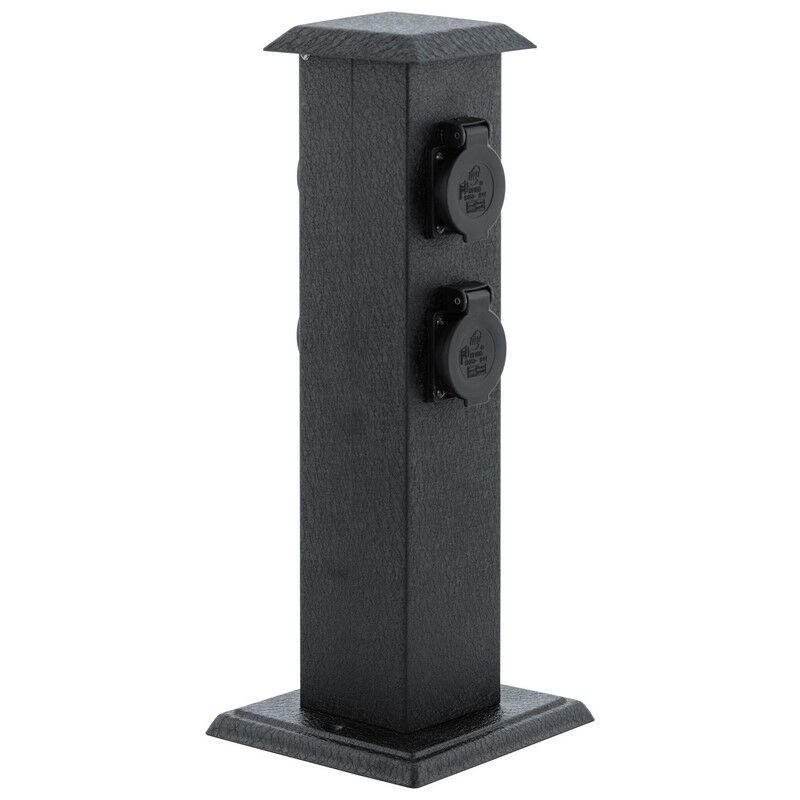 Alek buitenstopcontact kunststof zwart IP44