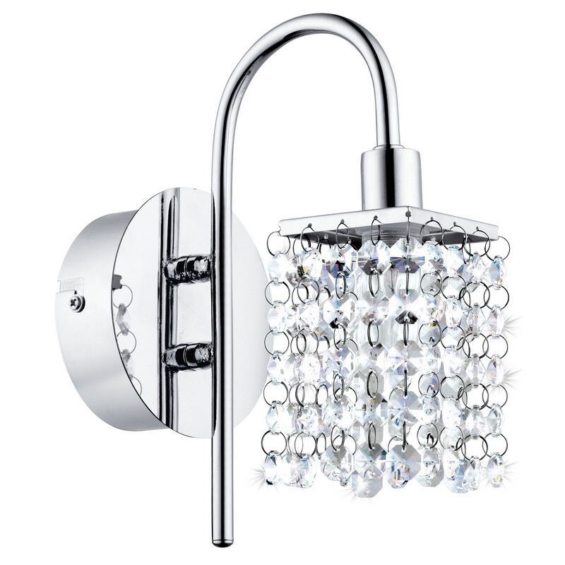 Chromen design wandlamp kristal, Almedina, IP44