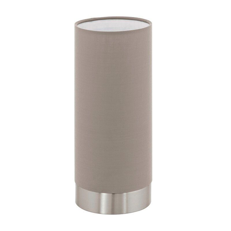 Taupe moderne tafellamp stof, Abano, met touchdimmer Taupe moderne tafellamp stof, Abano, met touchdimmer