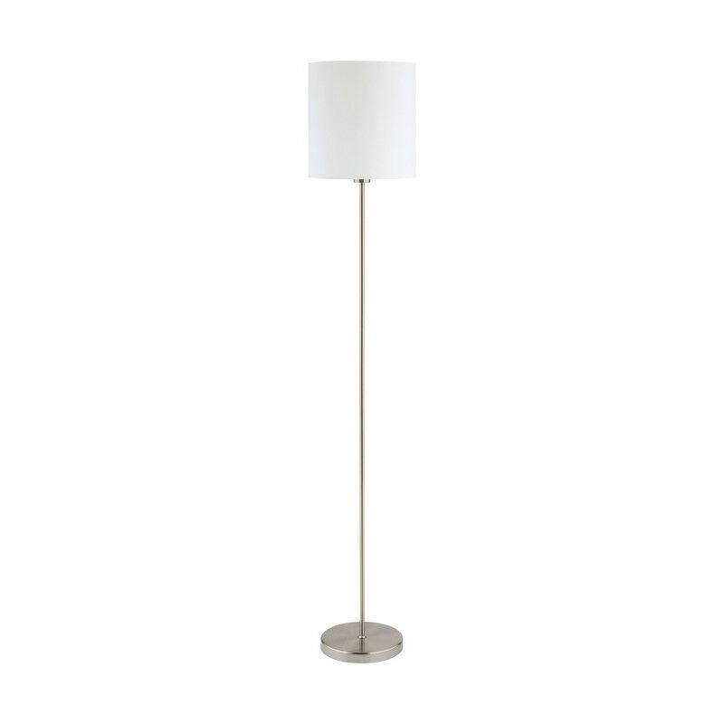 Witte moderne vloerlamp stof, Abano, met schakelaar Witte moderne vloerlamp stof, Abano, met schakelaar