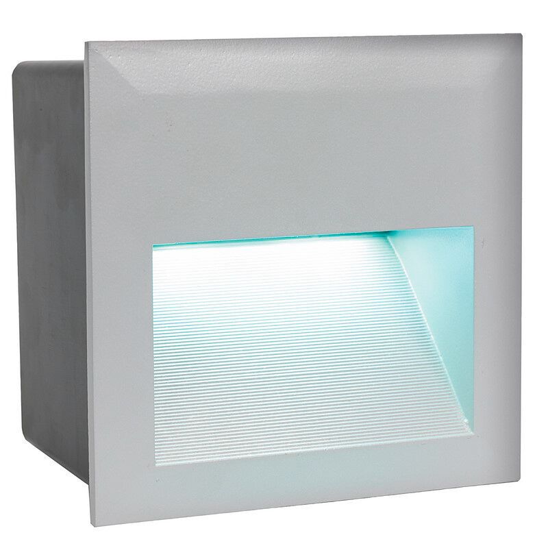 Zilveren inbouw buiten wandlamp aluminium, Anke, IP65 Zilveren inbouw buiten wandlamp aluminium, Anke, IP65