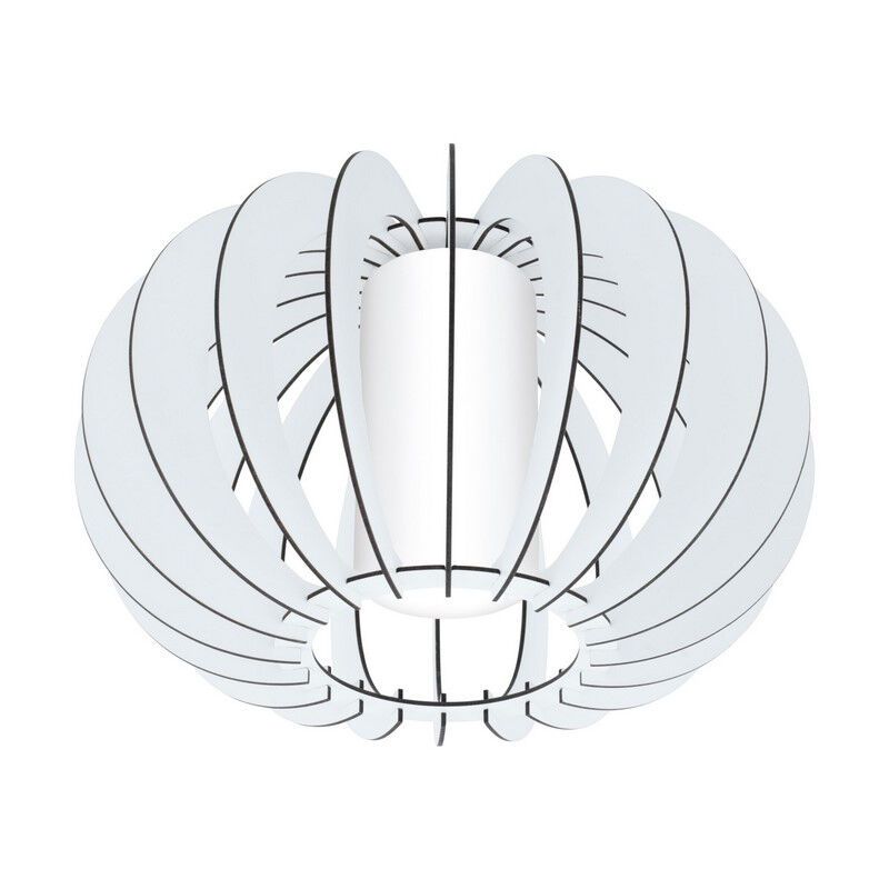 Witte landelijke plafondlamp hout, Kiran