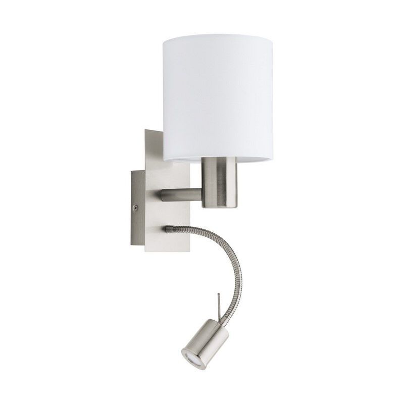 Witte moderne wandlamp stof, Abano, met schakelaar Witte moderne wandlamp stof, Abano, met schakelaar