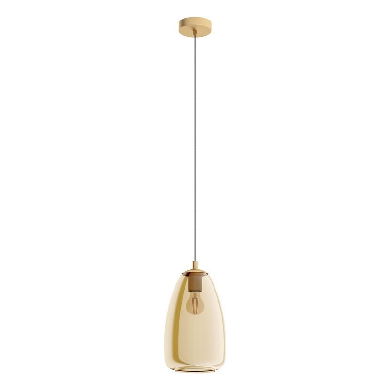 Amberkleurige design hanglamp glas, Fredericus