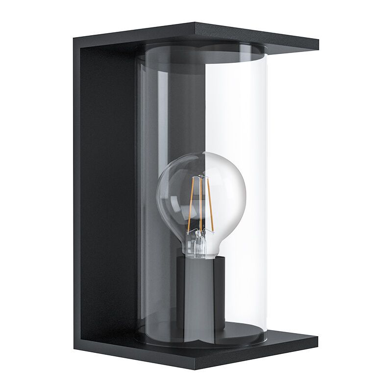 Zwarte moderne buitenlamp, Laszlo, staal, IP54