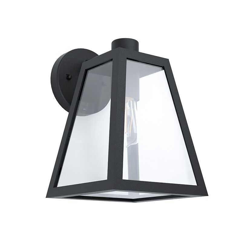 Zwarte moderne buitenlamp, Laurens, aluminium, IP44