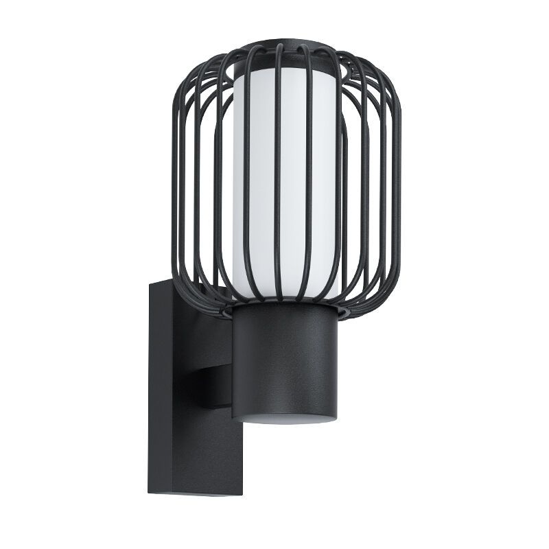 Zwarte moderne buitenlamp, Latife, staal, IP44