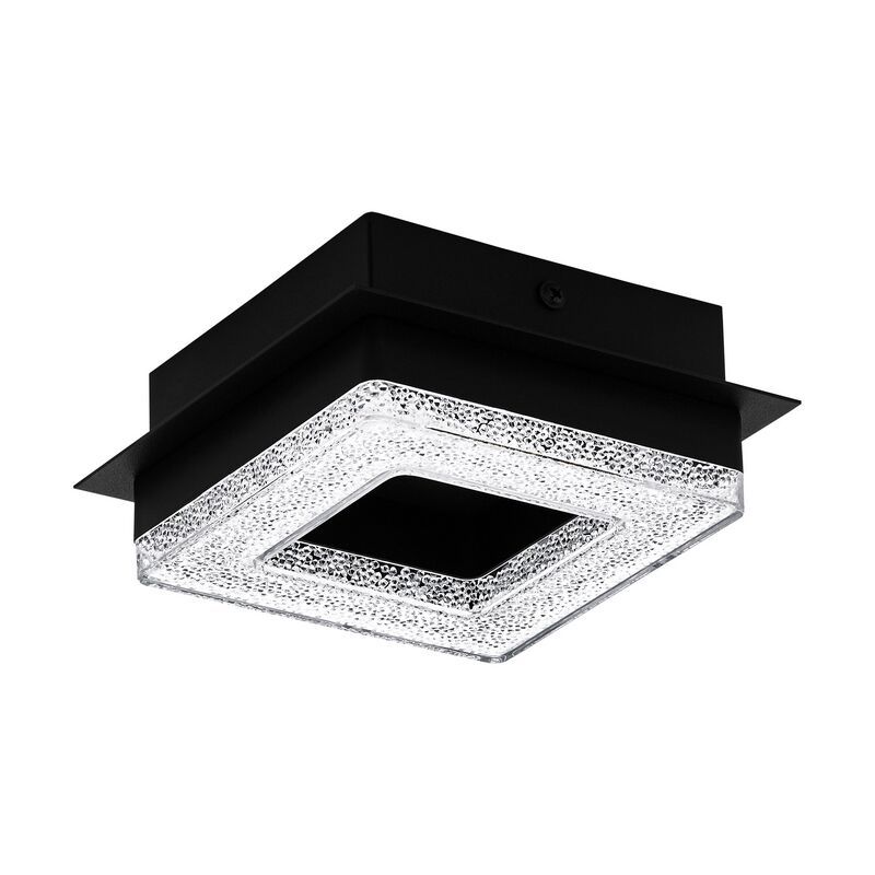 Zwarte design plafonnière staal, Arjo, 4W, 3000K LED
