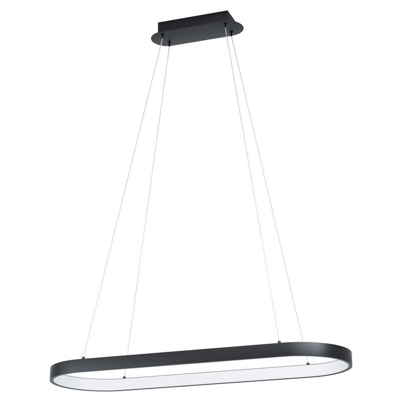 Zwarte moderne hanglamp kunststof, Maira, 30W, 3000K LED