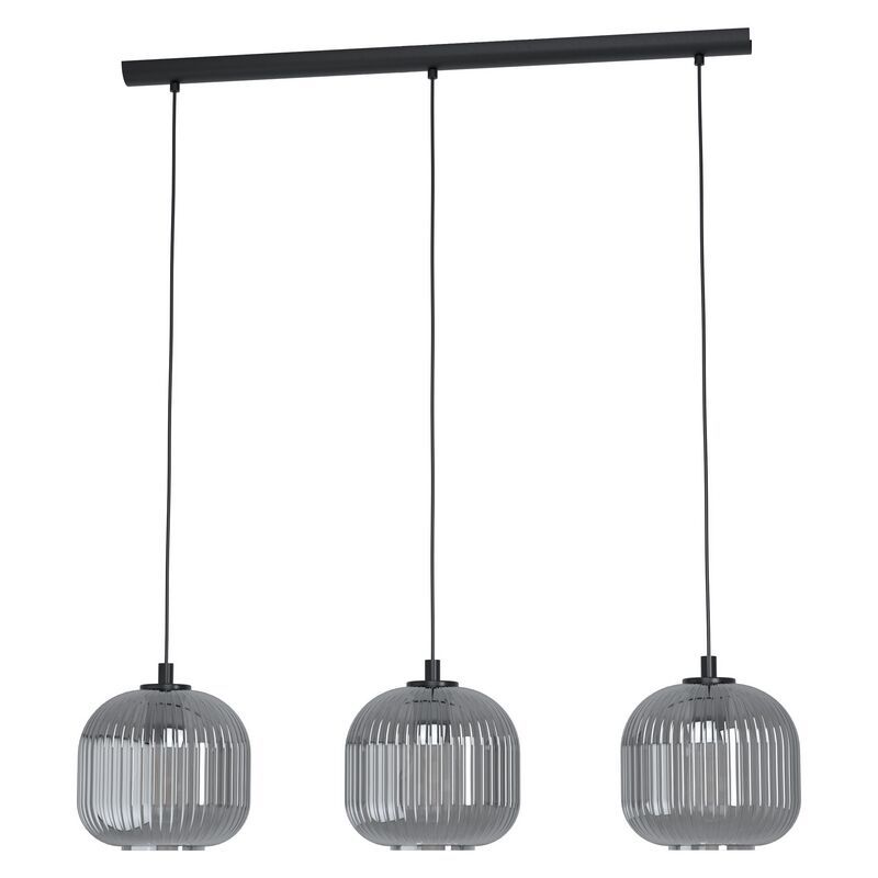 Zwarte retro hanglamp glas, Elvera