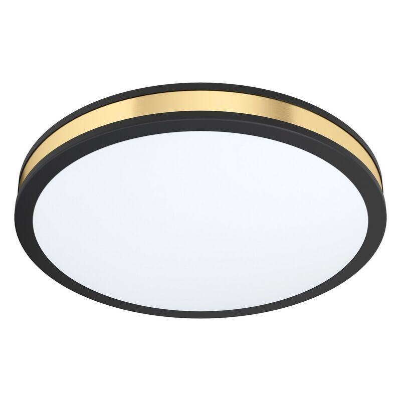 Zwarte moderne plafonniere, Rivano, staal, 24w 3000K (warm wit) LED Zwarte moderne plafonniere, Rivano, staal, 24w 3000K (warm wit) LED