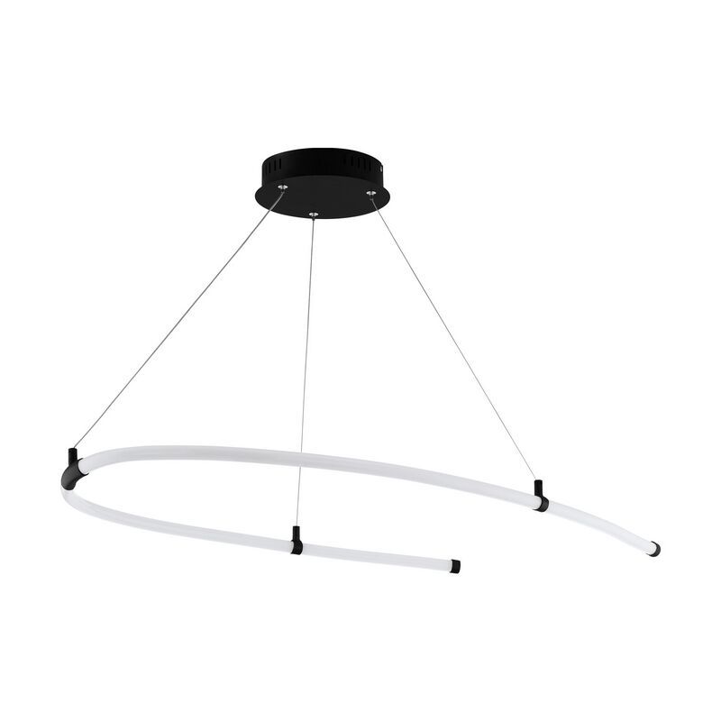 Zwarte moderne hanglamp kunststof, Gamze, 27W, 3000K LED