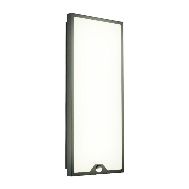 Zwarte moderne buitenlamp met bewegingssensor, Lydian, staal, met bewegingssensor