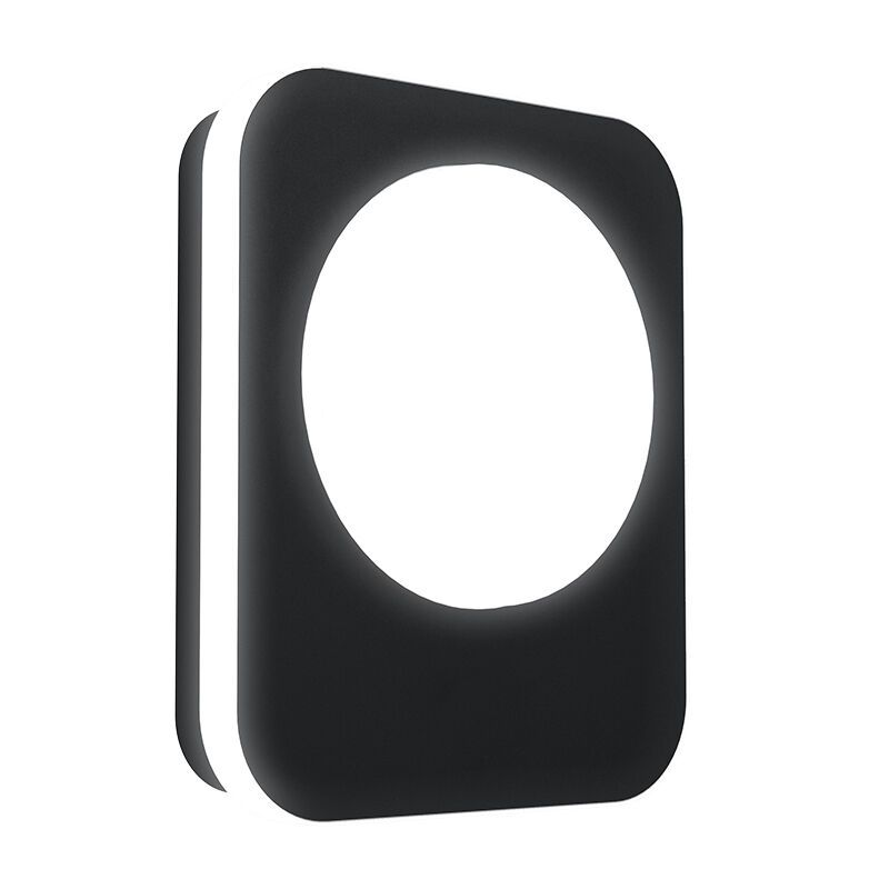 Zwarte moderne buitenlamp, Luut, aluminium, 9w 3000K (warm wit) LED