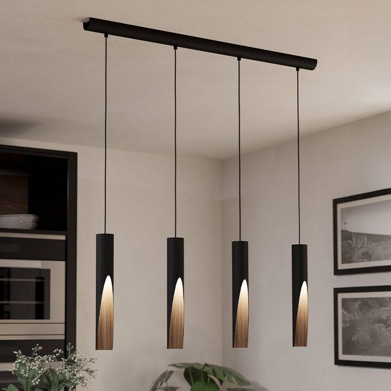 Zwarte moderne hanglamp staal, Aloysius