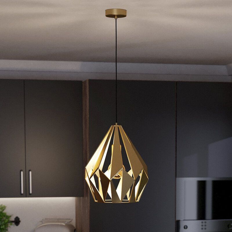 Gouden industriële hanglamp aluminium, Acri