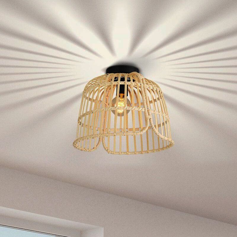 Rotan plafondlamp bruin, Sicco