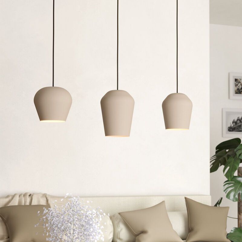 Taupe landelijke hanglamp aluminium, Thirsa