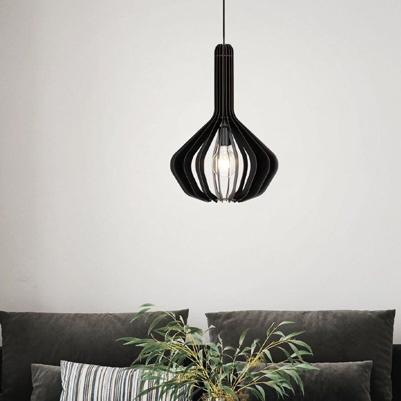 Houten hanglamp zwart, Kenney