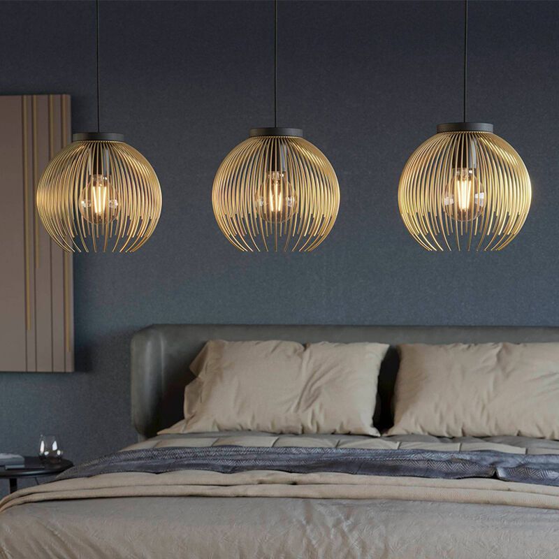 Gouden industriële hanglamp aluminium, Keimpe