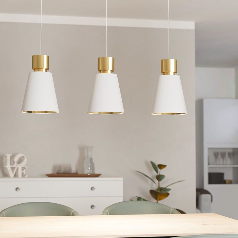 Gouden moderne hanglamp stof, Ymke Gouden moderne hanglamp stof, Ymke
