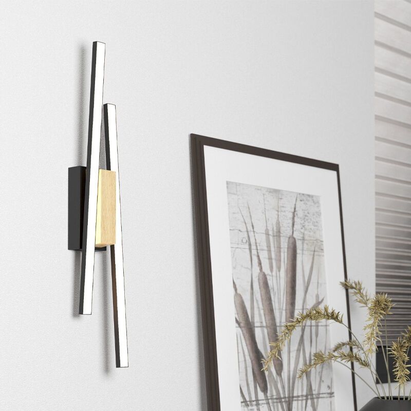 Zwarte moderne wandlamp aluminium, Leintje, 6,3W, 3000K LED