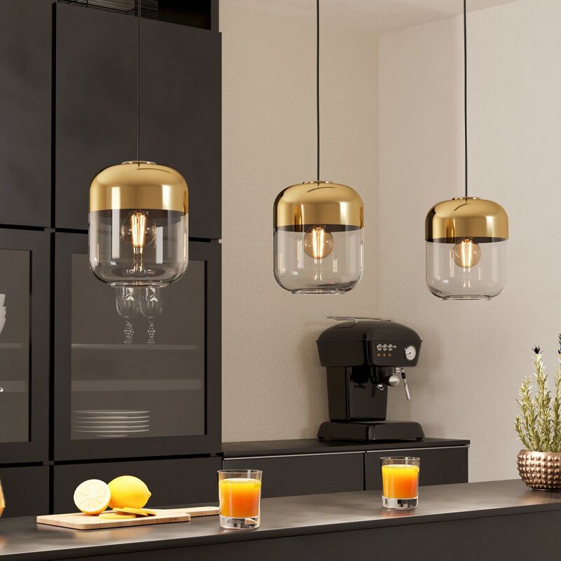 Gouden design hanglamp glas, Jeanny