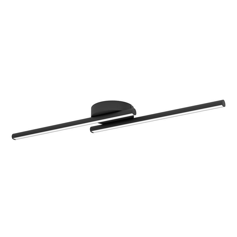 Zwarte design plafondlamp aluminium, Flatron, 10W, RGBW LED, met afstandsbediening