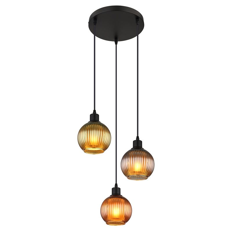 Veelkleurige retro hanglamp glas, Zoubida Veelkleurige retro hanglamp glas, Zoubida