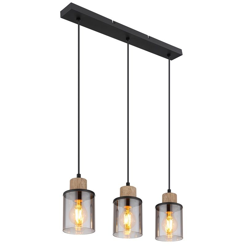 Moderne hanglamp rookglas, Resa Moderne hanglamp rookglas, Resa